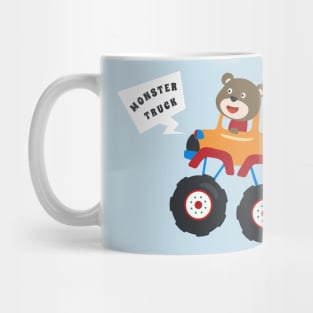 illustration of monster truck with cartoon style. Mug